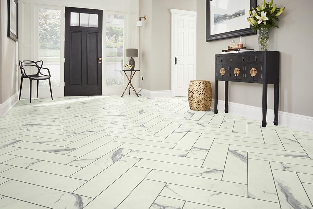 Entry Foyer Luxury Vinyl Tile Herringbone LVT -  3Kings CarpetsPlus COLORTILE in Ft. Wayne, IN